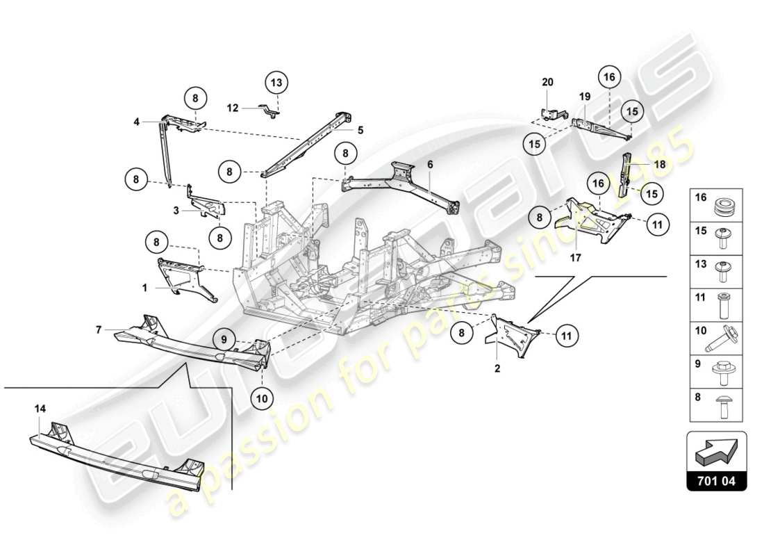 Lamborghini LP700-4 COUPE (2017) TRIM FRAME REAR PART Part Diagram