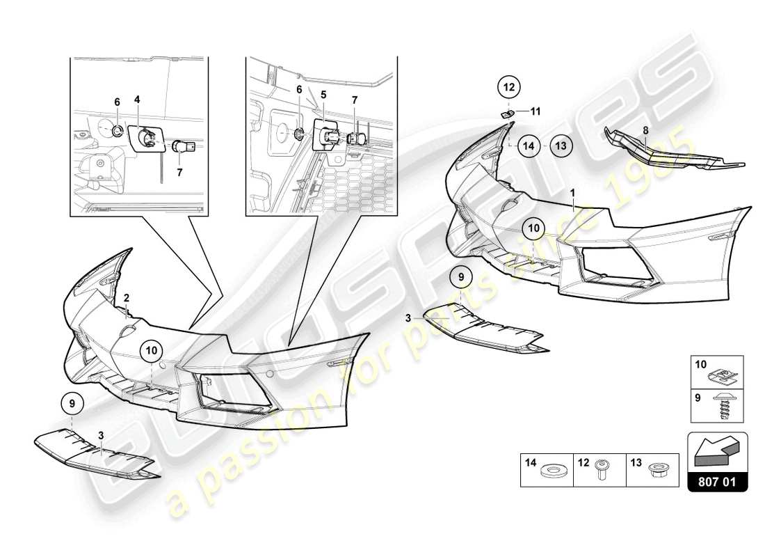 Lamborghini LP700-4 COUPE (2017) BUMPER, COMPLETE Part Diagram