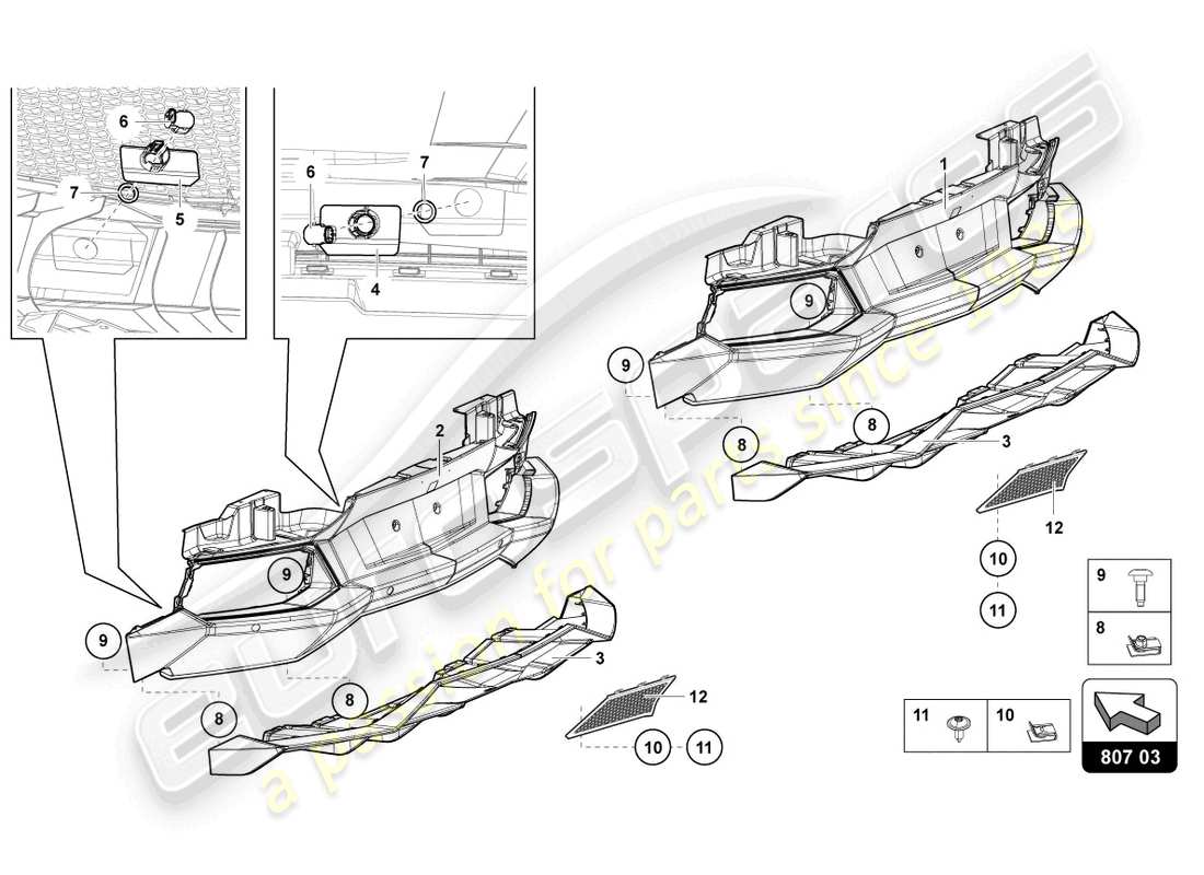 Lamborghini LP700-4 COUPE (2017) BUMPER, COMPLETE Part Diagram