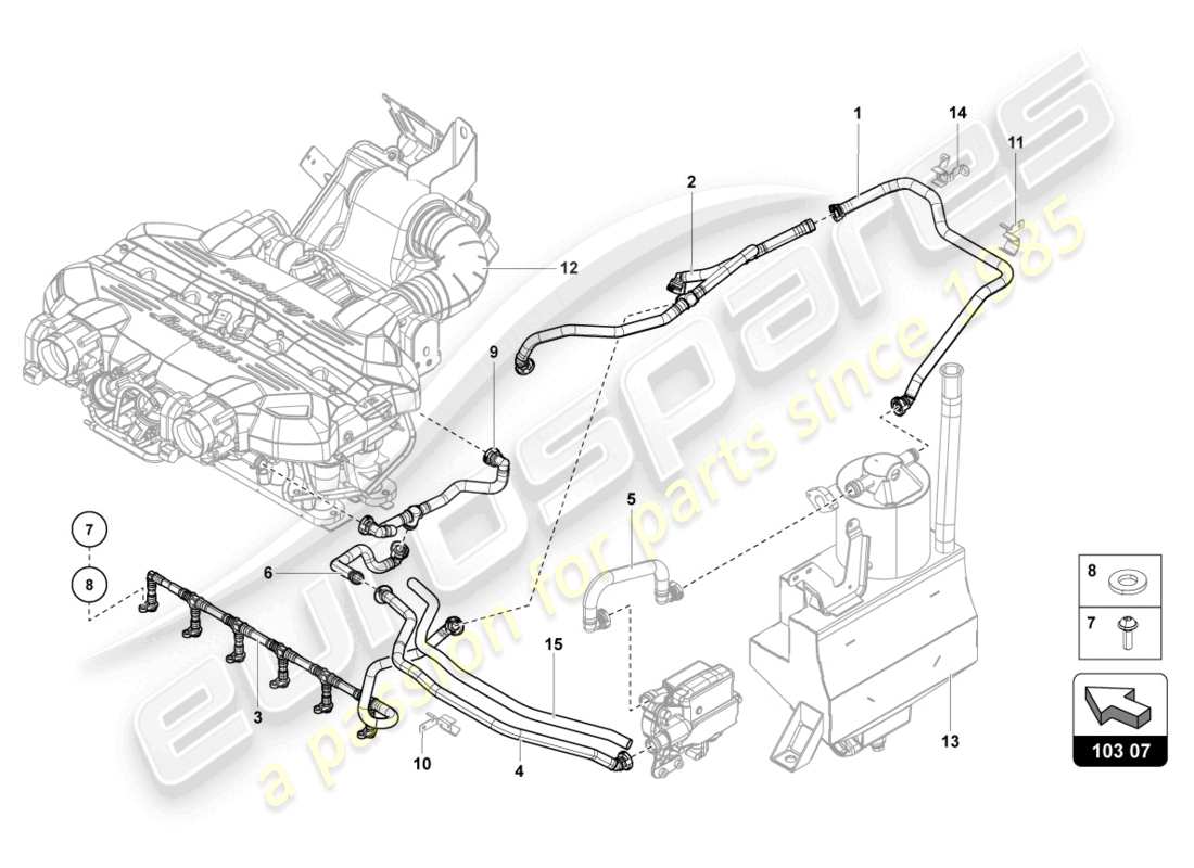 Lamborghini LP700-4 ROADSTER (2013) ventilation for cylinder head cover from vin CLA00325 Part Diagram