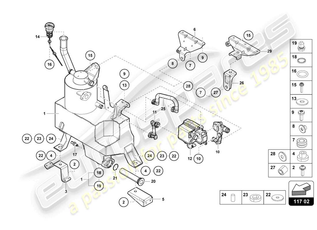 Lamborghini LP700-4 ROADSTER (2013) OIL CONTAINER Part Diagram