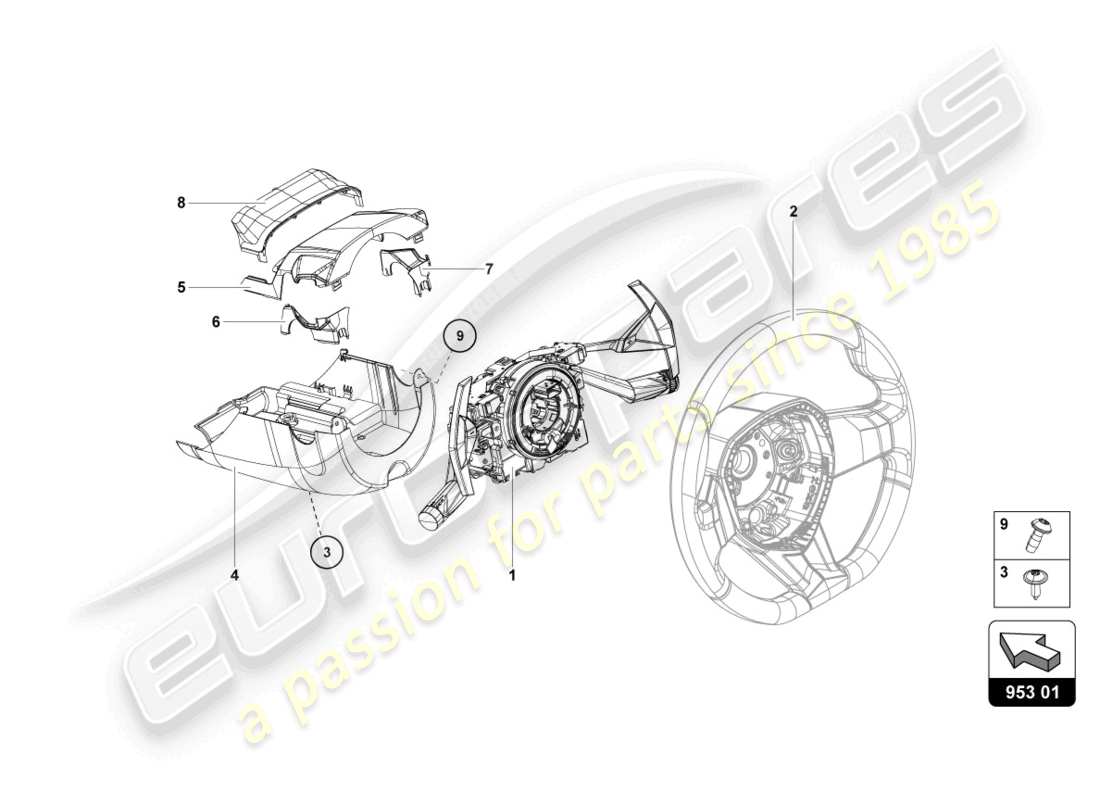 Lamborghini LP700-4 ROADSTER (2013) RACK AND PINION STEERING Part Diagram