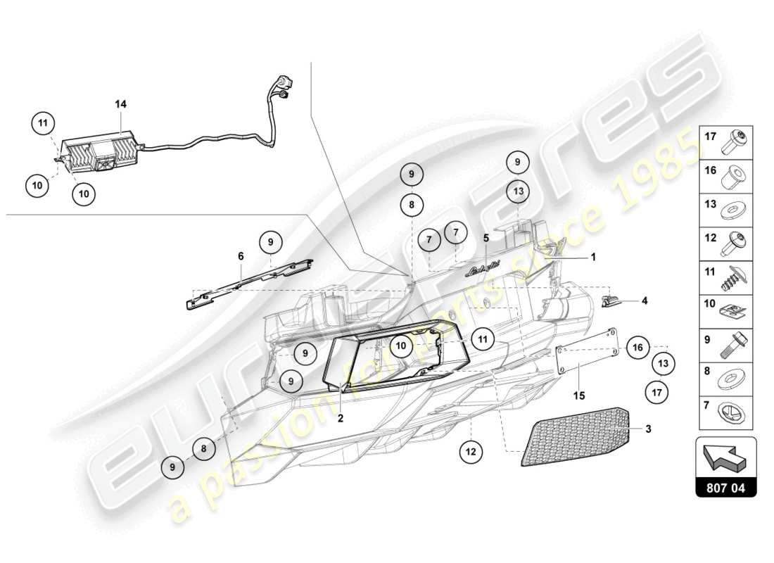 Lamborghini LP700-4 ROADSTER (2014) BUMPER, COMPLETE Part Diagram