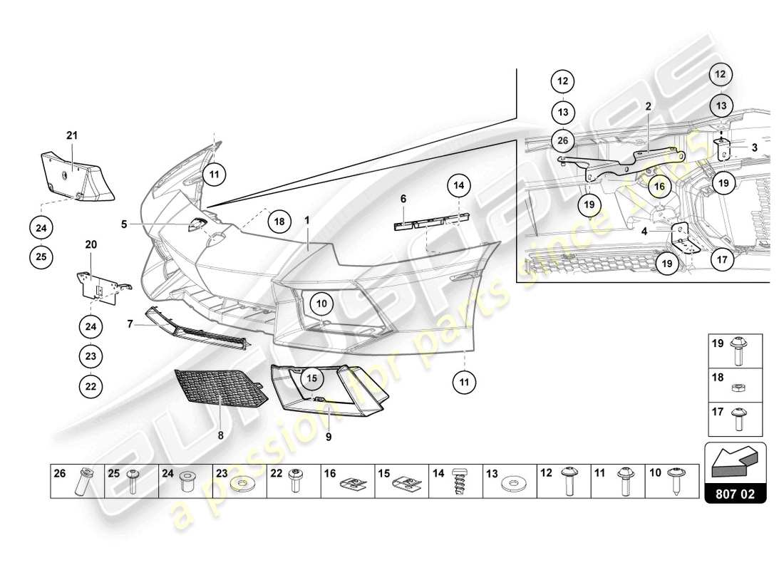 Lamborghini LP700-4 ROADSTER (2015) BUMPER, COMPLETE Part Diagram