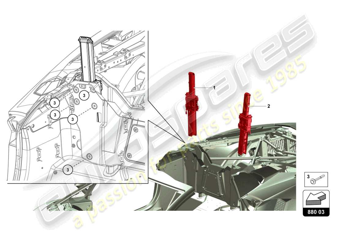 Lamborghini LP700-4 ROADSTER (2016) OVERROLL PROTECTION Parts Diagram