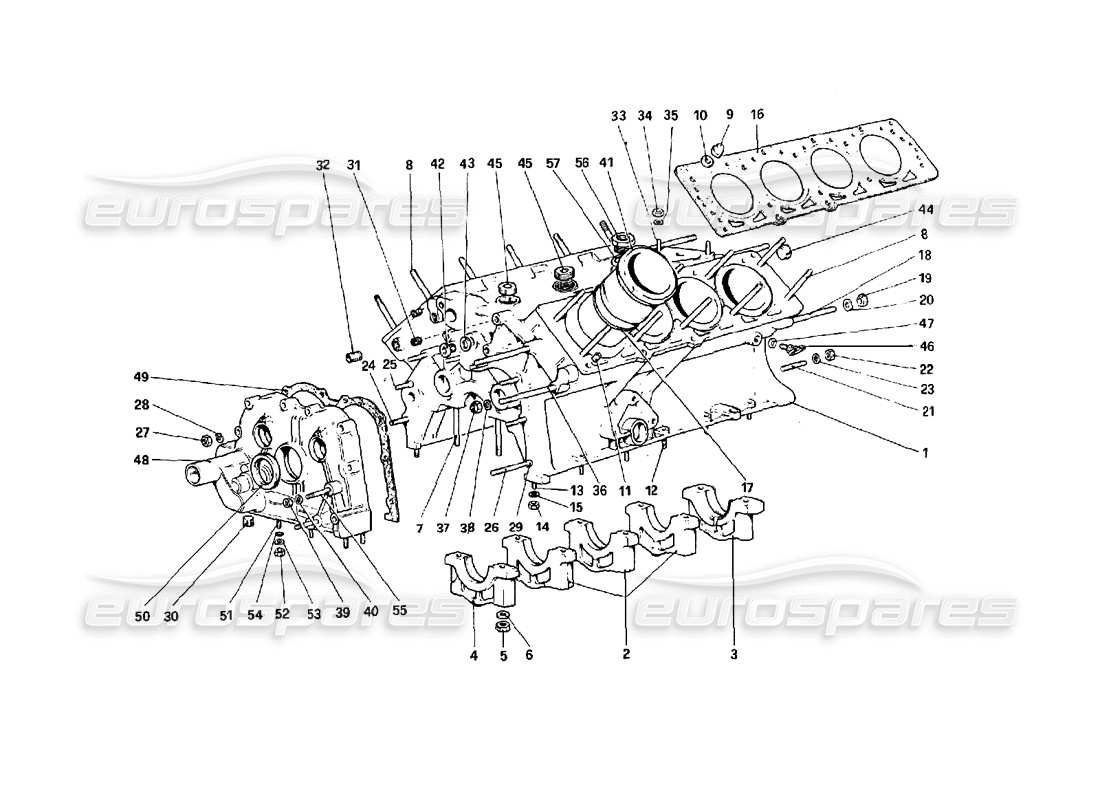 Ferrari 308 Quattrovalvole (1985) crankcase Part Diagram