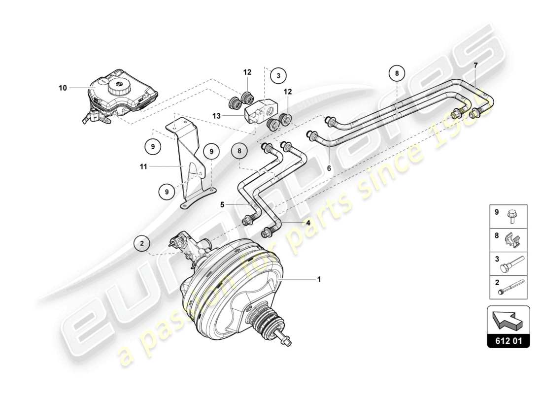 Lamborghini LP720-4 Roadster 50 (2014) Brake Servo Part Diagram