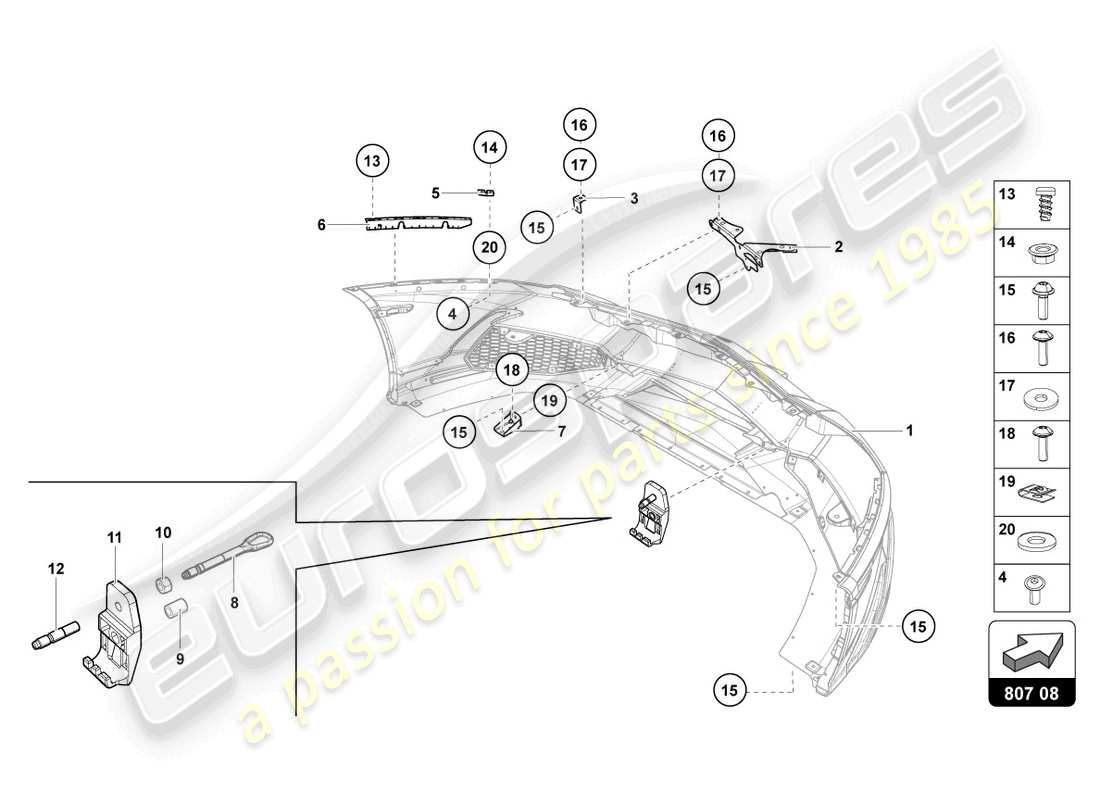 Lamborghini LP720-4 Roadster 50 (2014) BUMPER, COMPLETE Part Diagram