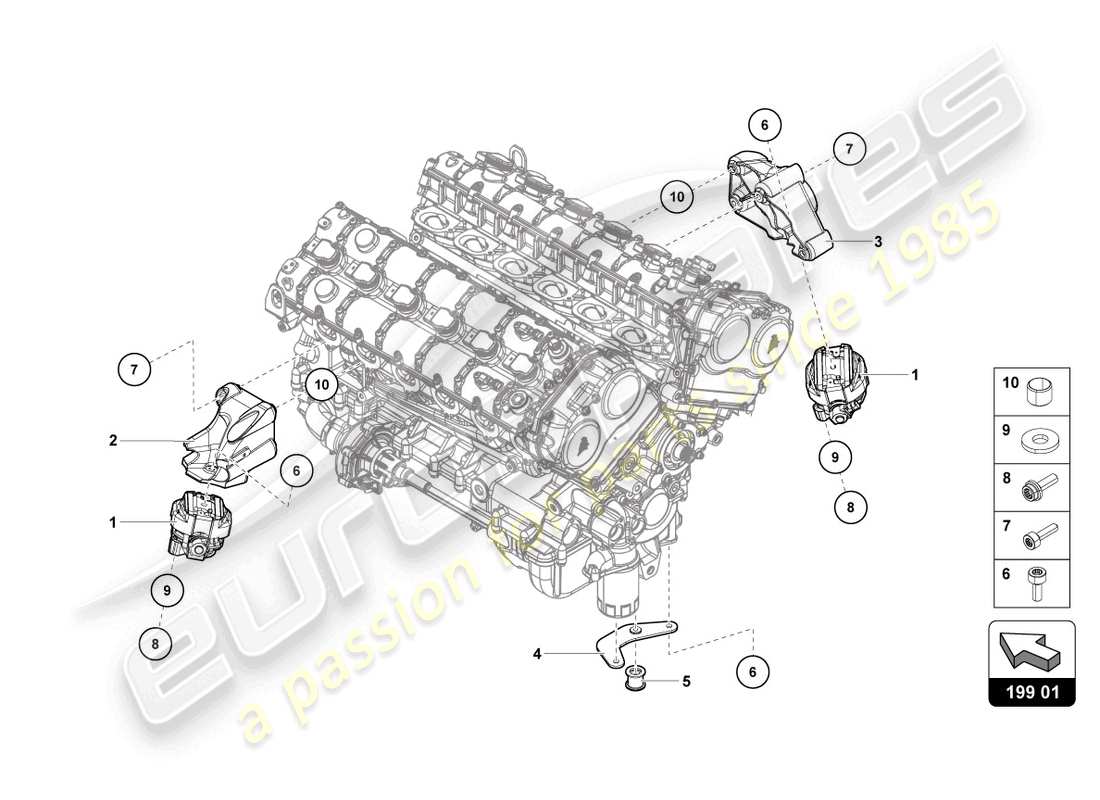 Lamborghini LP740-4 S COUPE (2018) SECURING PARTS FOR ENGINE Part Diagram
