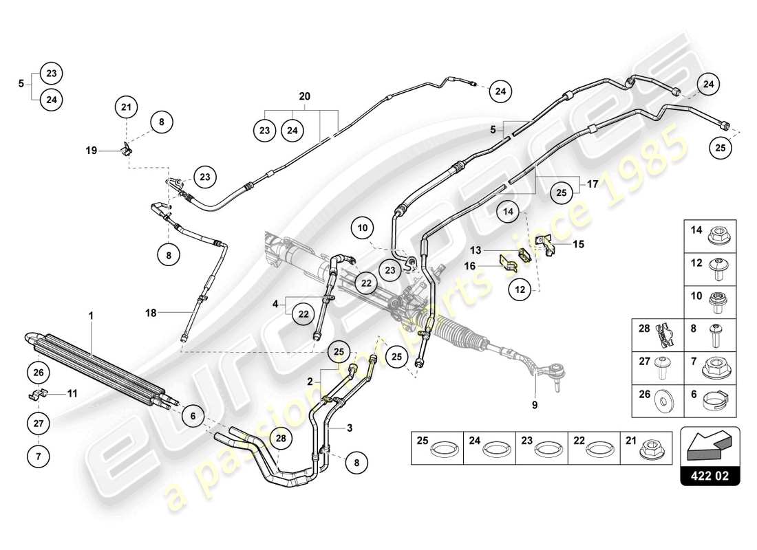 Lamborghini LP740-4 S COUPE (2018) POWER STEERING Part Diagram