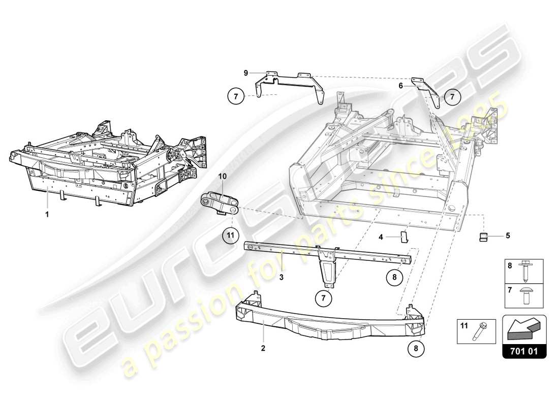 Lamborghini LP740-4 S COUPE (2018) TRIM FRAME FRONT PART Part Diagram
