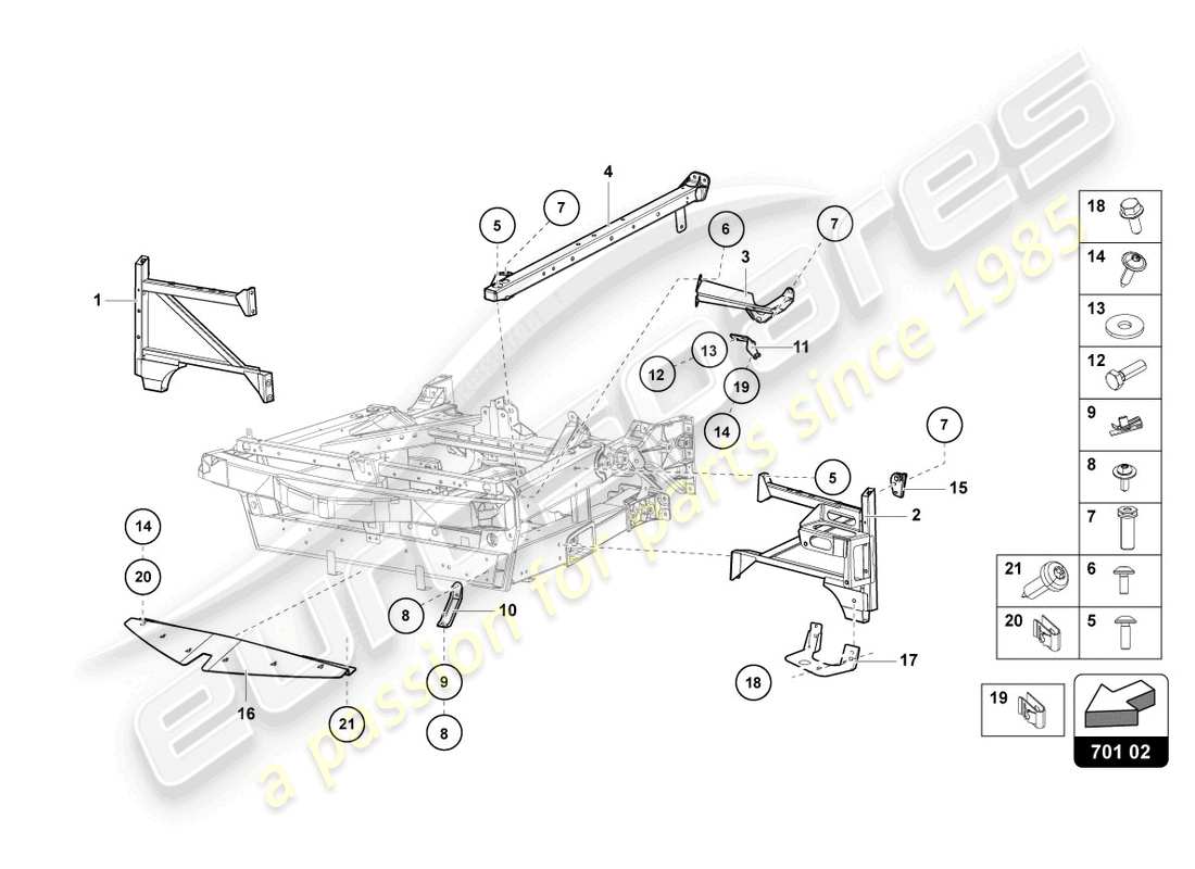 Lamborghini LP740-4 S COUPE (2019) TRIM FRAME FRONT PART Part Diagram