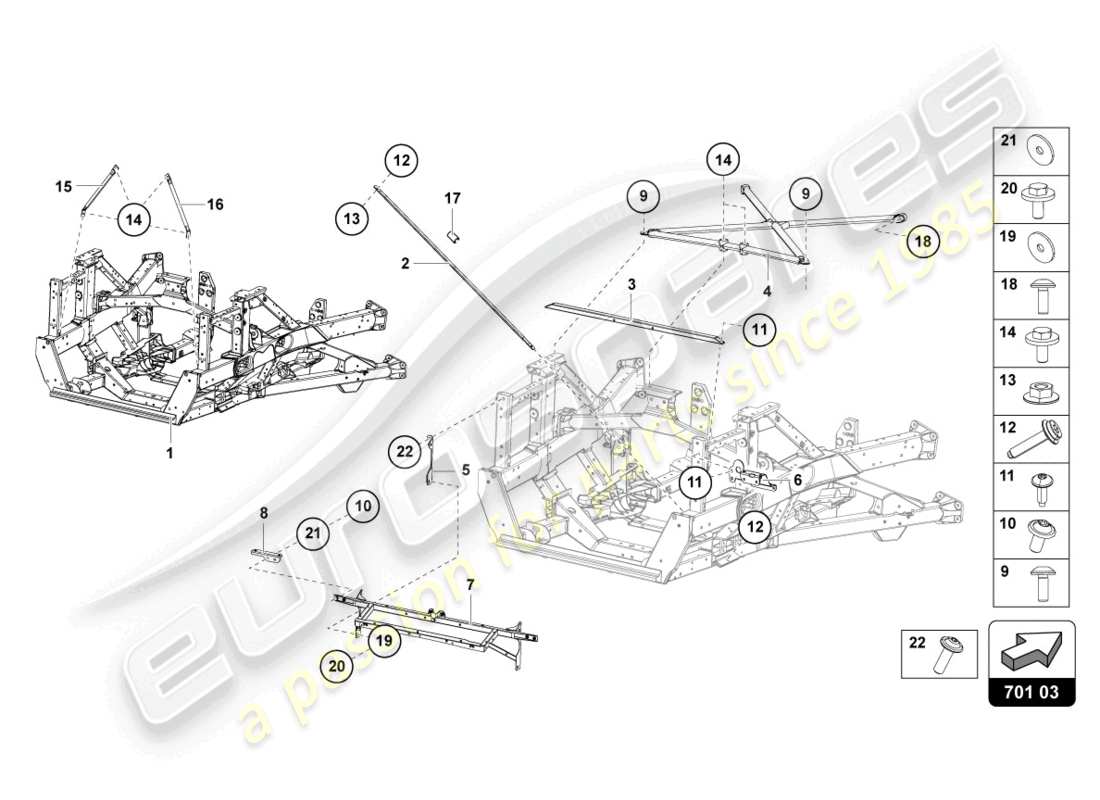Lamborghini LP740-4 S COUPE (2019) TRIM FRAME REAR PART Part Diagram
