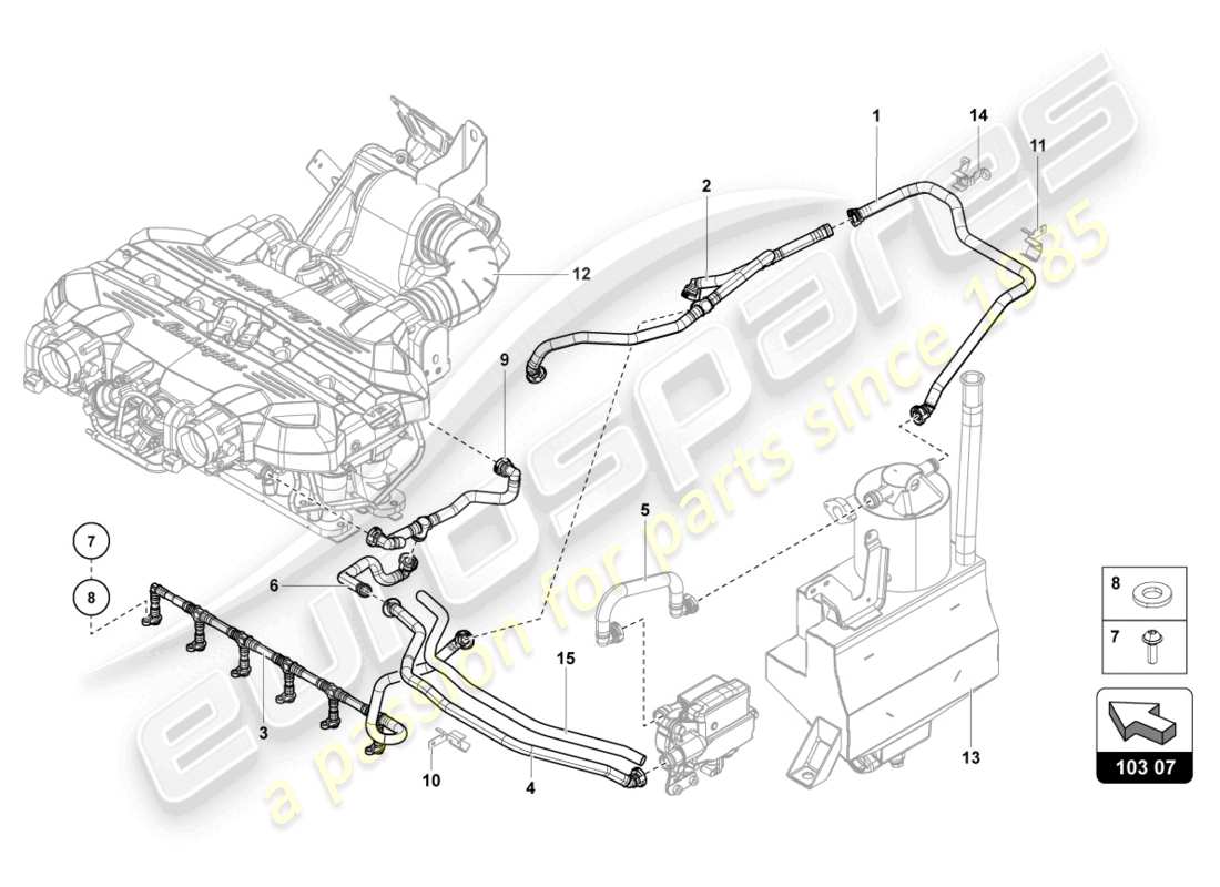 Lamborghini LP740-4 S COUPE (2020) ventilation for cylinder head cover from vin CLA00325 Part Diagram