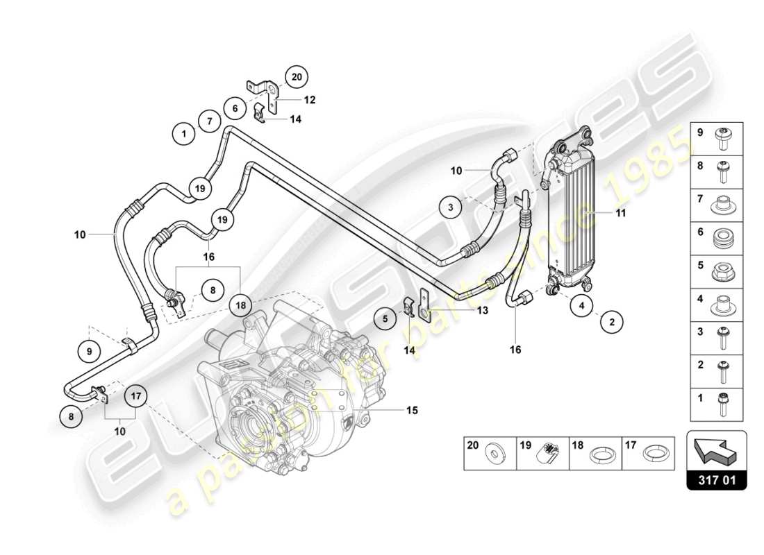 Lamborghini LP740-4 S COUPE (2020) OIL COOLER REAR Part Diagram