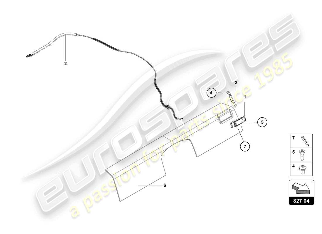 Lamborghini LP740-4 S ROADSTER (2018) RELEASE LEVER Part Diagram