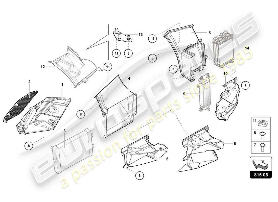 Lamborghini LP740-4 S ROADSTER (2019) AIR DUCT CARDBOARD Part Diagram