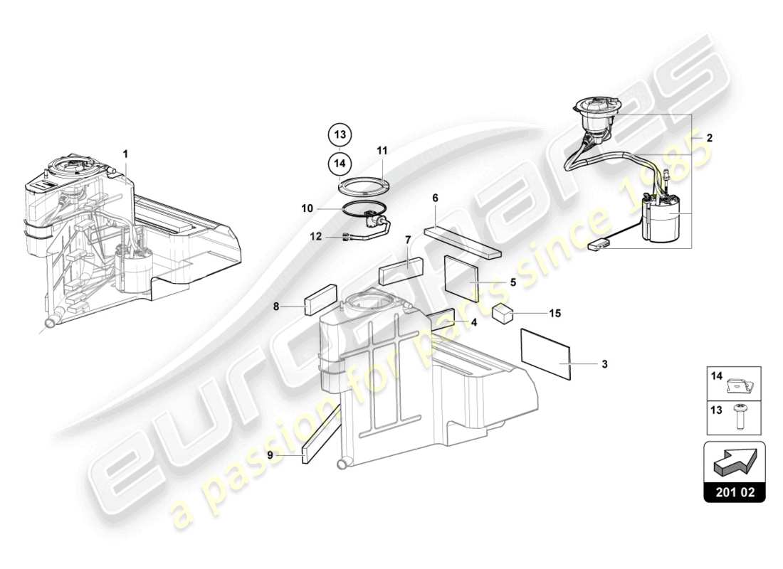 Lamborghini LP740-4 S ROADSTER (2020) FUEL TANK LEFT Part Diagram