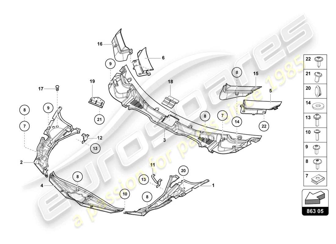 Lamborghini LP740-4 S ROADSTER (2020) LUGGAGE COMP. FLOOR COVERING Part Diagram