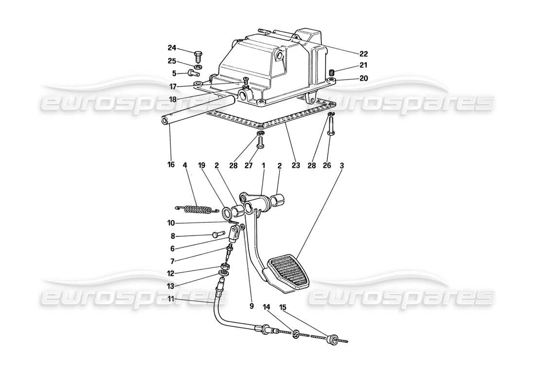 Ferrari 328 (1988) Clutch Release Control (for Car With Antiskid System) Part Diagram
