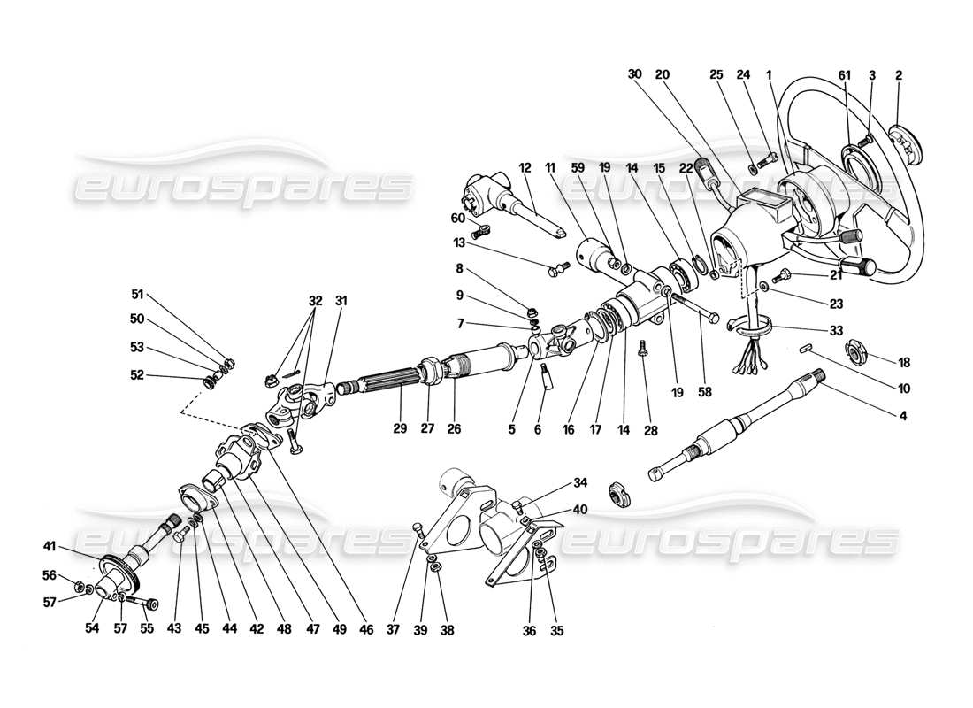 Ferrari 328 (1988) Steering Column Part Diagram
