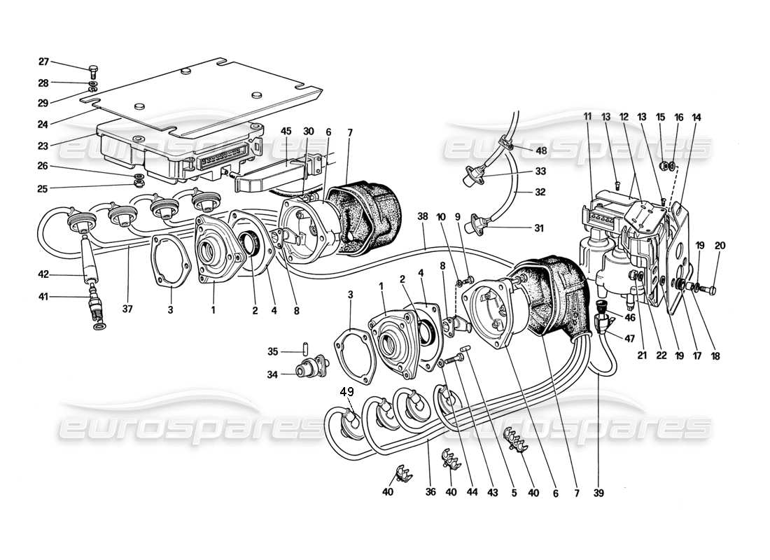 Ferrari 328 (1988) engine ignition Part Diagram