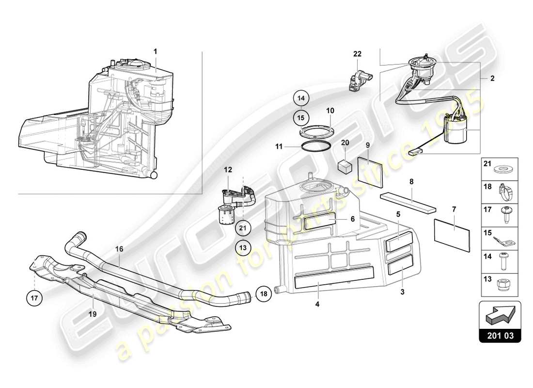 Lamborghini Sian (2020) FUEL TANK RIGHT Part Diagram