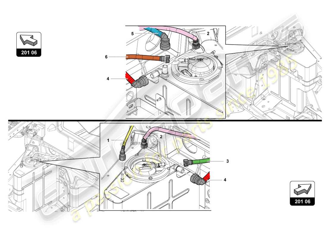 Lamborghini Sian (2020) fuel supply system Part Diagram