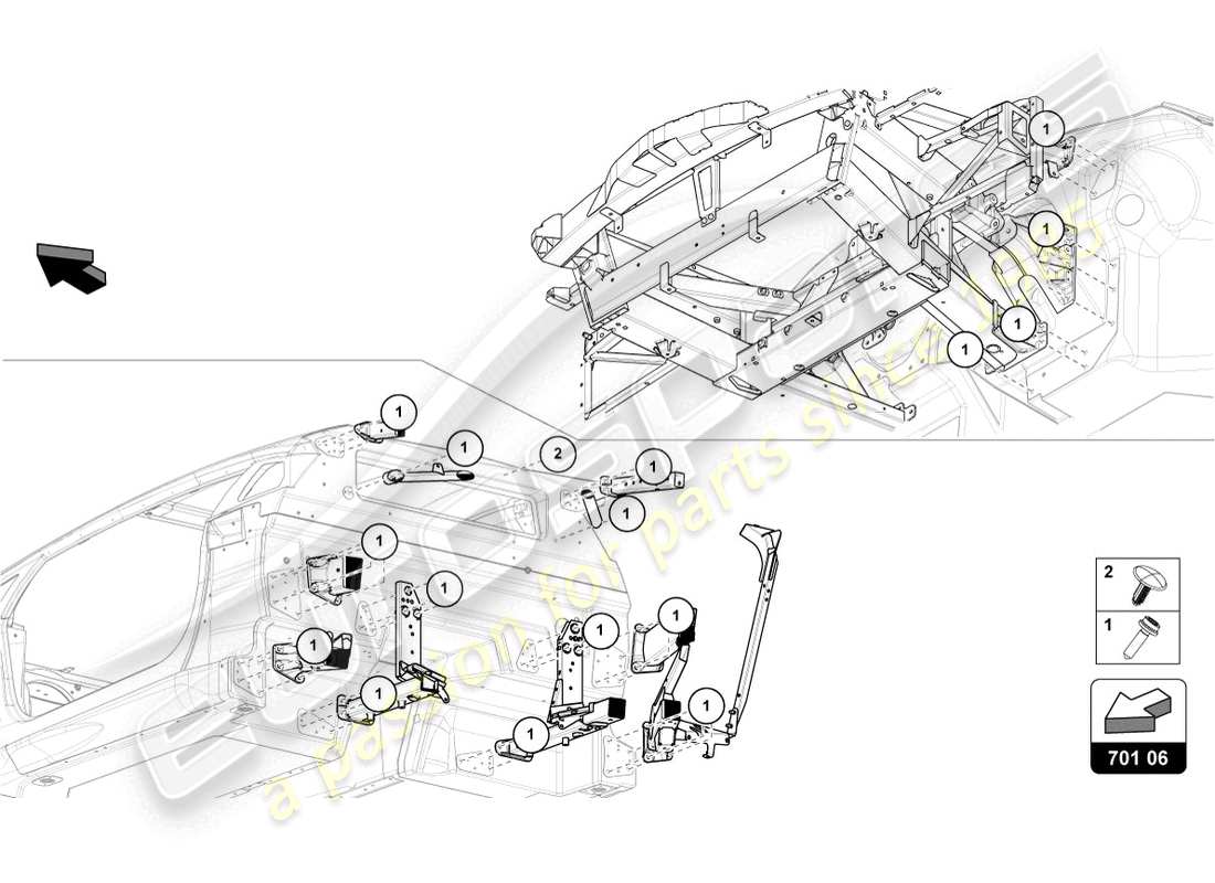 Lamborghini Sian (2020) fasteners Part Diagram