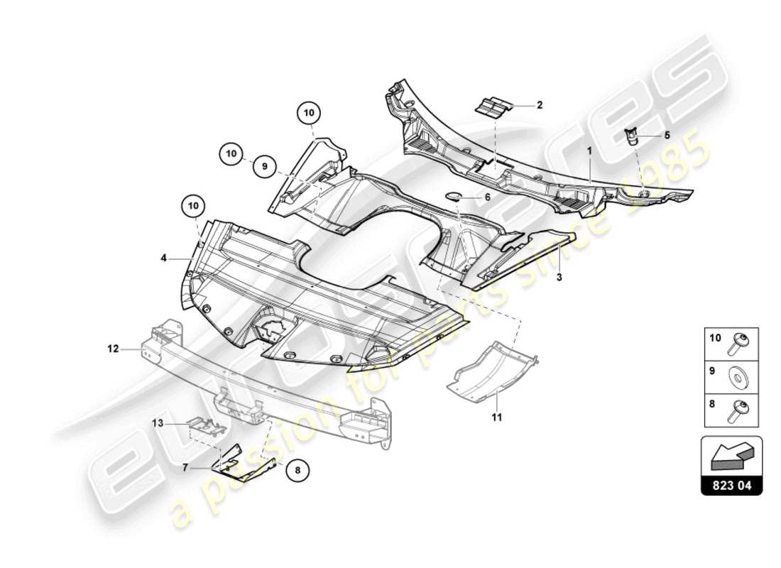 Lamborghini Sian (2020) COVER FOR BONNET LOCK Part Diagram
