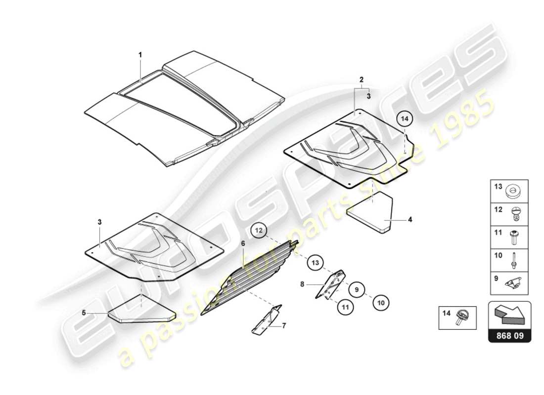 Lamborghini Sian (2020) INTERIOR DECOR Part Diagram