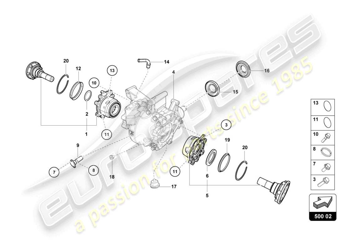 Lamborghini LP750-4 SV COUPE (2015) HOUSING FOR DIFFERENTIAL REAR Part Diagram