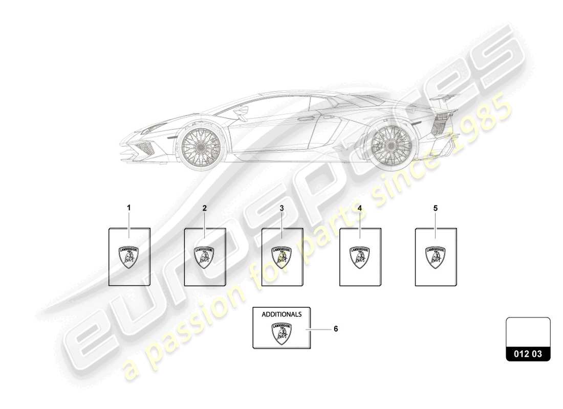 Lamborghini LP750-4 SV COUPE (2016) 1 set vehicle literature Part Diagram
