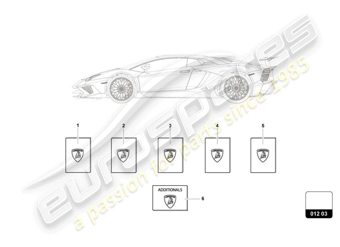 Lamborghini LP750-4 SV COUPE (2017) 1 set vehicle literature Part Diagram