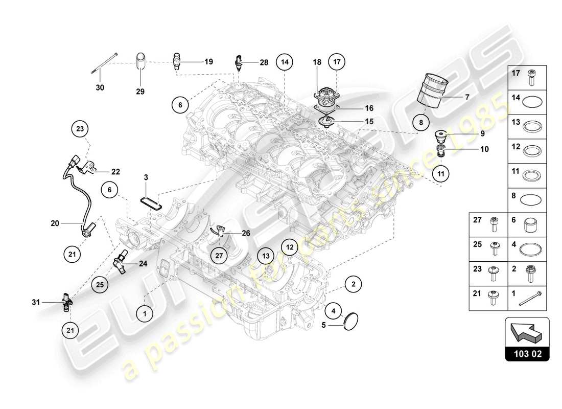 Lamborghini LP750-4 SV COUPE (2017) oil sump Part Diagram