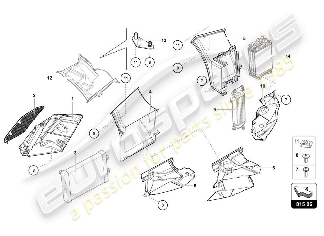 Lamborghini LP750-4 SV COUPE (2017) AIR DUCT CARDBOARD Part Diagram