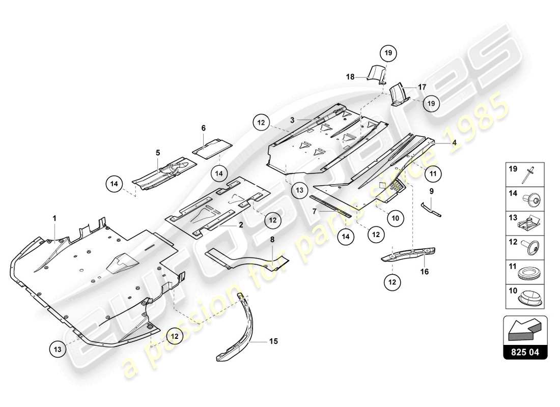 Lamborghini LP750-4 SV COUPE (2017) TRIM PANEL FOR FRAME LOWER SECTION Part Diagram