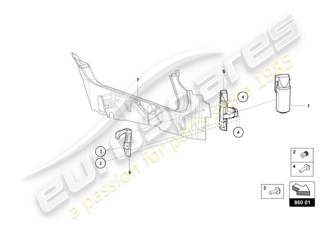 Lamborghini LP770-4 SVJ Coupe (2020) FIRE EXTINGUISHERS Part Diagram