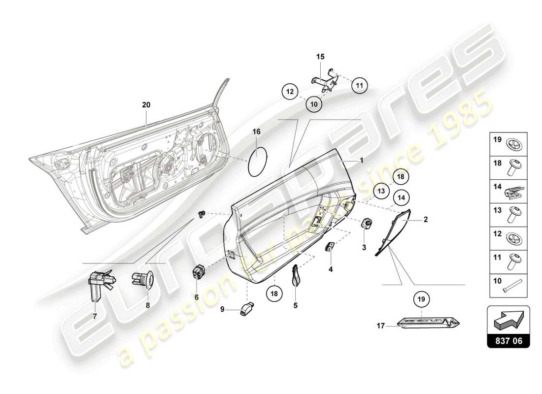 Lamborghini LP770-4 SVJ Coupe (2021) DOOR PANEL Part Diagram