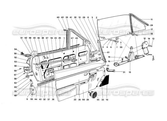 a part diagram from the Ferrari Mondial 3.0 QV (1984) parts catalogue