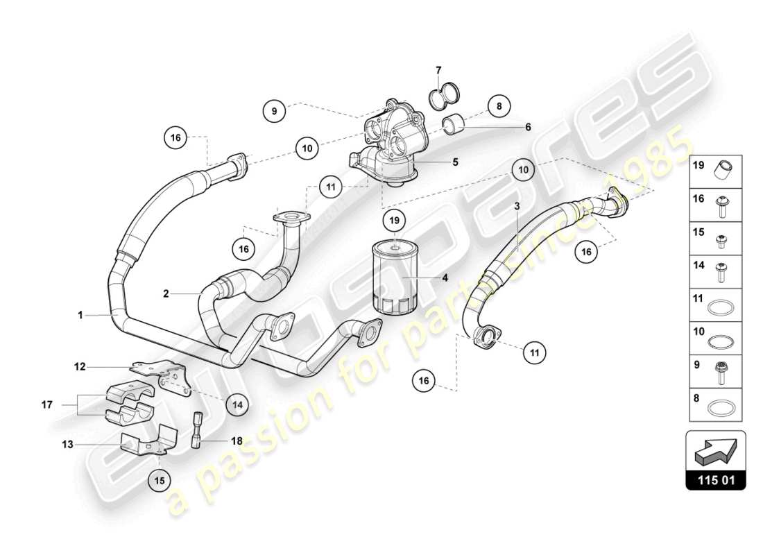 Lamborghini LP770-4 SVJ Coupe (2019) OIL FILTER Part Diagram