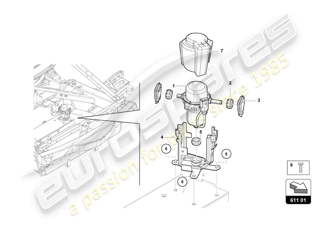 Lamborghini LP770-4 SVJ Coupe (2019) VACUUM PUMP FOR BRAKE SERVO Part Diagram