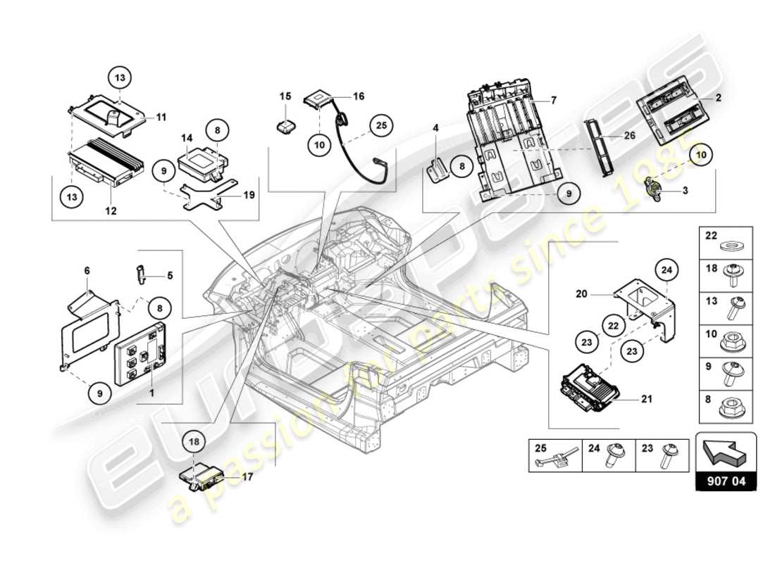 Lamborghini LP770-4 SVJ ROADSTER (2019) electrics Part Diagram