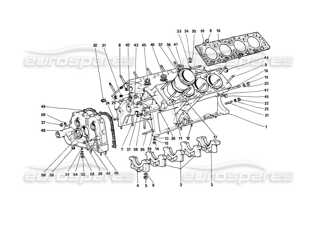 Ferrari Mondial 3.2 QV (1987) crankcase Parts Diagram