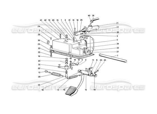 a part diagram from the Ferrari Mondial 3.2 QV (1987) parts catalogue