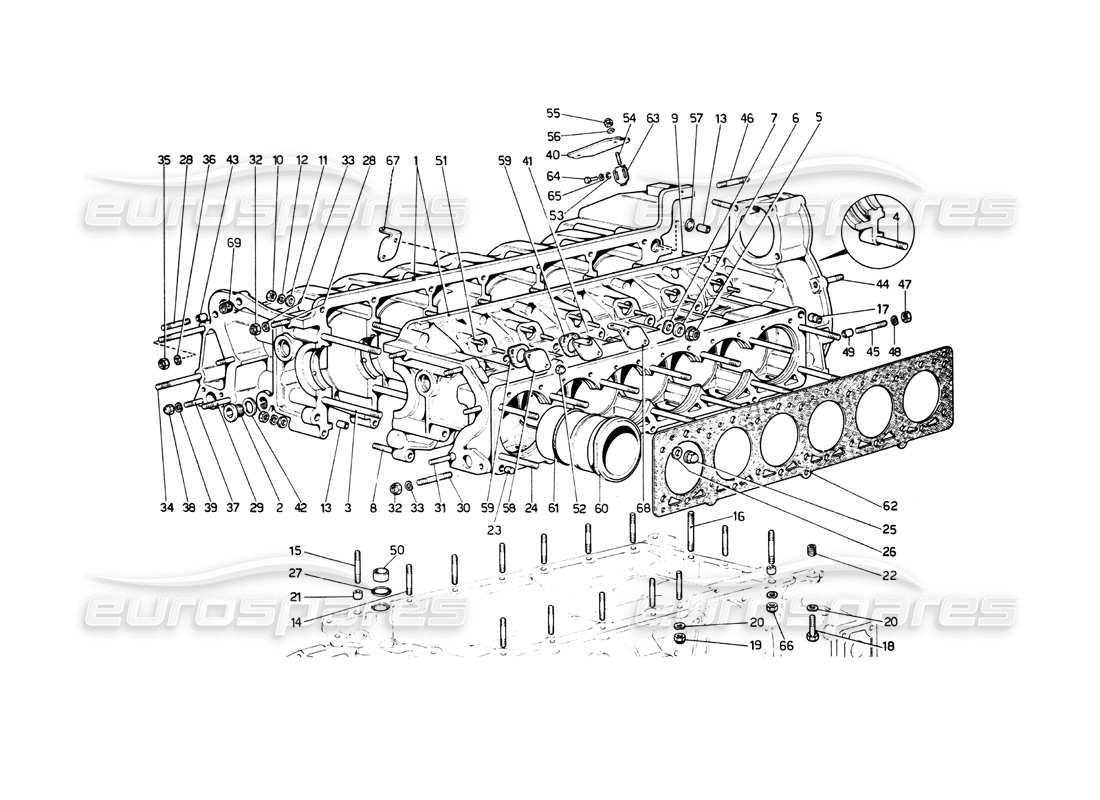 Ferrari 512 BB crankcase Part Diagram