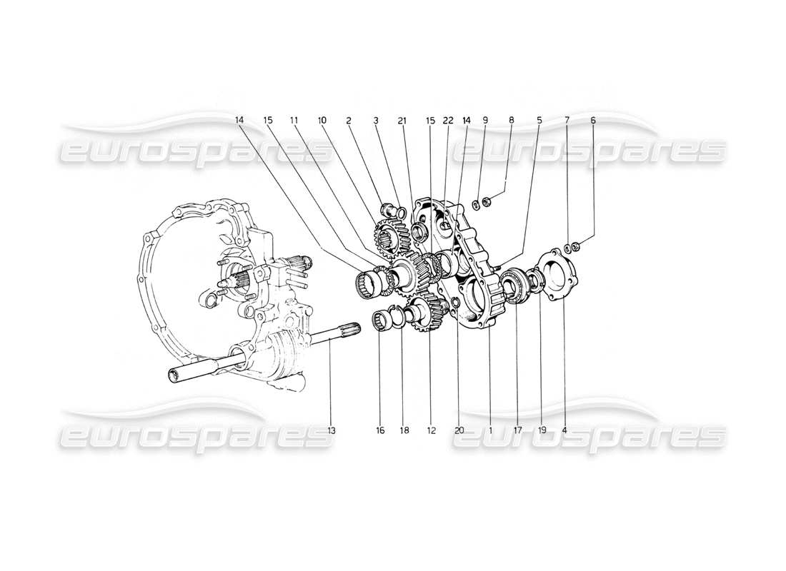Ferrari 512 BB Gear Box Transmission Part Diagram