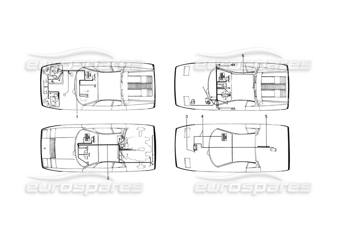 Ferrari 512 BB electrical system Part Diagram