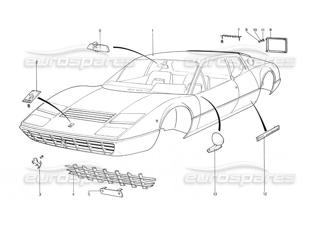 Ferrari 330 and 365 365 GT4 Berlinetta Boxer 101 Body Shell and ...