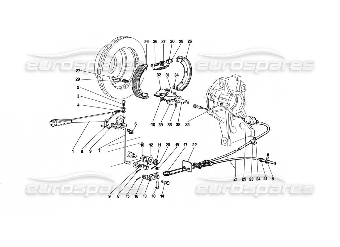 Ferrari 512 BBi Hand-Brake Controll Part Diagram